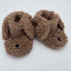 Zara Kids Brown Sherpa Puppy Slippers